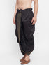 Vastramay Men's Black Silk Blend Embroidered Dhoti