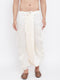 Vastramay Men's Cream Silk Blend Embroidered Dhoti