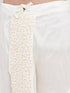 Vastramay Men's Cream Silk Blend Embroidered Dhoti