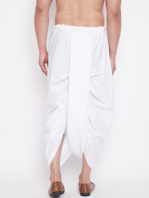 Vastramay Men's White Traditional Dhoti