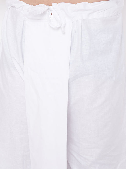 Vastramay Men's White Traditional Dhoti