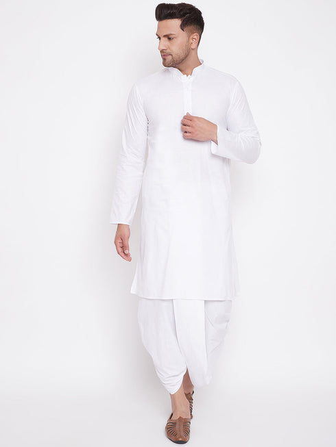 Vastramay Men's White Traditional Dhoti