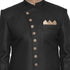 VASTRAMAY Men's Black Silk Blend Sherwani Only Top