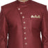Vastramay Men's Maroon Silk Blend Sherwani Only Top