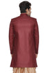 Vastramay Men's Maroon Silk Blend Sherwani Only Top
