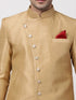 VM By VASTRAMAY Men's Beige Silk Blend Sherwani Set