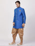 VM By VASTRAMAY Men's Blue Silk Blend Sherwani Set