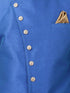 VM By VASTRAMAY Men's Blue Silk Blend Sherwani Set