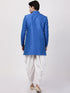 VM By VASTRAMAY Men's Blue Silk Blend Sherwani Set