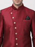 VM By VASTRAMAY Men's Maroon Silk Blend Sherwani Set