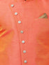 VASTRAMAY Men's Orange Silk Blend Sherwani Set
