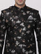 VASTRAMAY Men's Black Silk Blend Sherwani Set