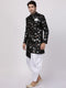 VASTRAMAY Men's Black Silk Blend Sherwani Set