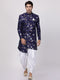 VASTRAMAY Men's Blue Silk Blend Sherwani Set