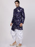 VASTRAMAY Men's Blue Silk Blend Sherwani Set