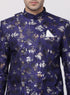 VASTRAMAY Men's Blue Silk Blend Sherwani Set