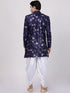 VASTRAMAY Men's Blue Silk Blend Sherwani Set