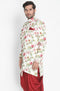 VASTRAMAY Men's Beige Silk Blend Sherwani Only Top