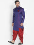 VASTRAMAY Men's Blue Silk Blend Sherwani Set