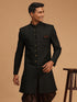 Vastramay Men's Black Sherwani Only Top