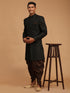 Vastramay Men's Black Sherwani Set