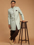 Vastramay Men's Mint Green Sherwani Set