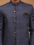 Vastramay Men's Navy Blue Sherwani Only Top