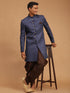 Vastramay Men's Navy Blue Sherwani Set