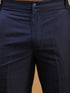 Vastramay Men's Navy Blue Sherwani With Kurta Pant Set