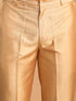 Vastramay Men's Maroon Silk Blend Sherwani With Rose Gold Kurta Pant Set
