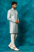 VASTRAMAY Men's Mint Green Pastel Embroidered Sherwani Set