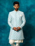 VASTRAMAY Men's Blue Imported Jacquard Indo Only Top