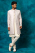 VASTRAMAY Men's Purple Imported Jacquard Indo With Kurta Pyjama Set