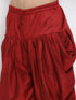 VASTRAMAY Men's Maroon Silk Blend Jacket With Curved Kurta Dhoti Set
