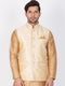 Vastramay Silk Blend Gold Baap Beta Ethnic Jacket