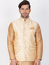 Vastramay Silk Blend Gold Baap Beta Ethnic Jacket