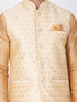 Vastramay Silk Blend Gold Baap Beta Ethnic Jacket