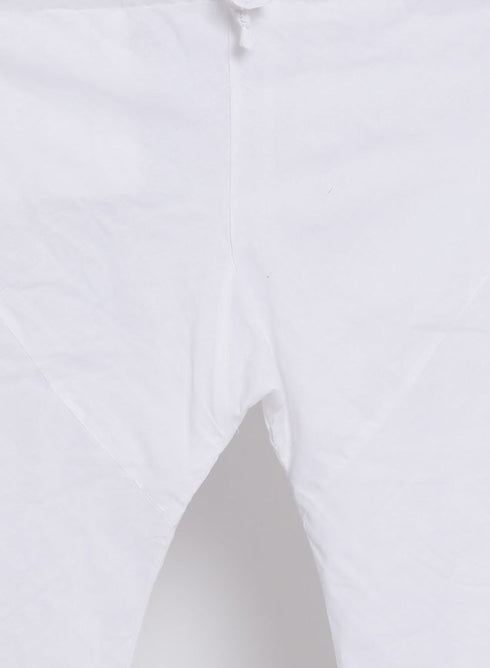 Vastramay Men's White Cotton Blend Kurta, Nehru Jacket and Pyjama Set