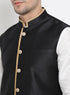 Vastramay Men's White Cotton Silk Blend Ethnic Jacket, Kurta and Dhoti Pant Set