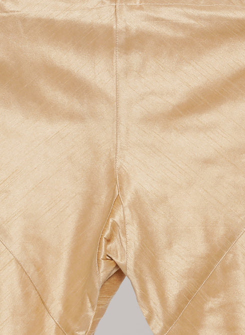 VASTRAMAY Men's Maroon Cotton Silk Blend Kurta, Ethnic Jacket and Pyjama Set