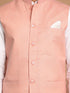 Vastramay Men's White Cotton Kurta, Solid Royal Nehru Jacket and Pyjama Set