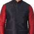 VASTRAMAY Men's Maroon Cotton Silk Blend Kurta, Ethnic Jacket and Pyjama Set