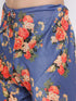 Vastramay Navy Blue Twill Jacket, Printed Kurta and Pyjama Set