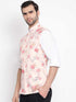 Vastramay Men's Peach Silk Blend Nehru Jacket
