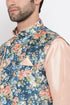 VASTRAMAY Baap Beta Silk Blend Peach Jacket With Peach Kurta Pyjama Set