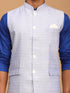Vastramay Men's Lavender Jacquard Nehru Jacket with Kurta Pyjama Set