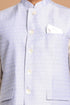 VASTRAMAY Lavender Woven Jacket With Cream Kurta and Pyjama Baap Beta Set