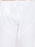 Vastramay Men's Maroon, Black And White Cotton Blend Jacket, Kurta and Pyjama Set