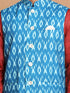 Vastramay Men's Turquoise Cotton Nehru Jacket With Maroon Kurta And Pant Set