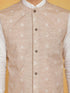 Vastramay Men's Beige Cotton Nehru Jacket